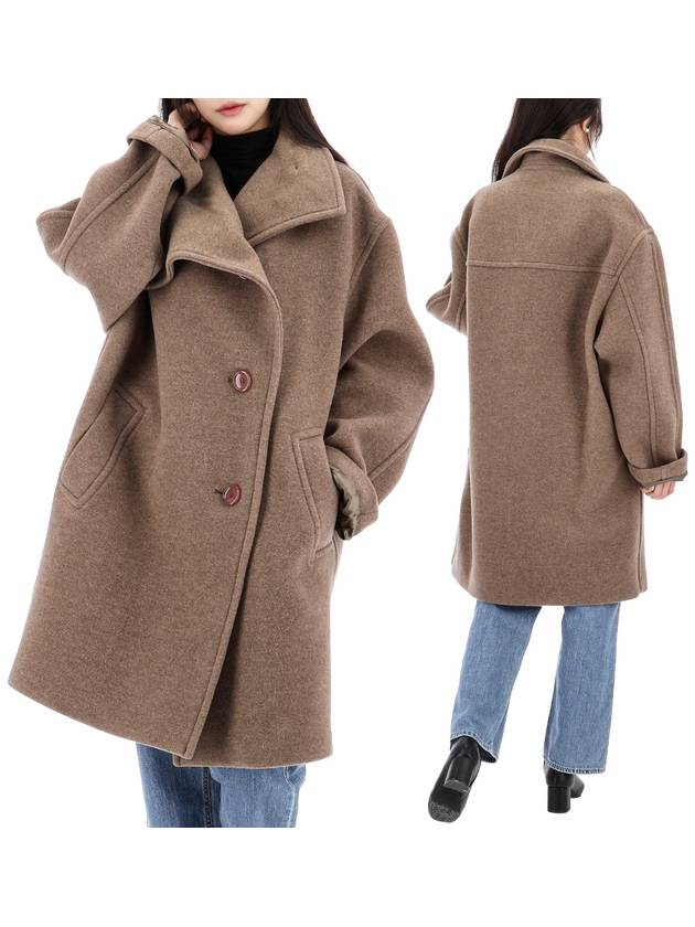 Funnel Neck Breasted Single Coat Light Brown - ACNE STUDIOS - BALAAN 2