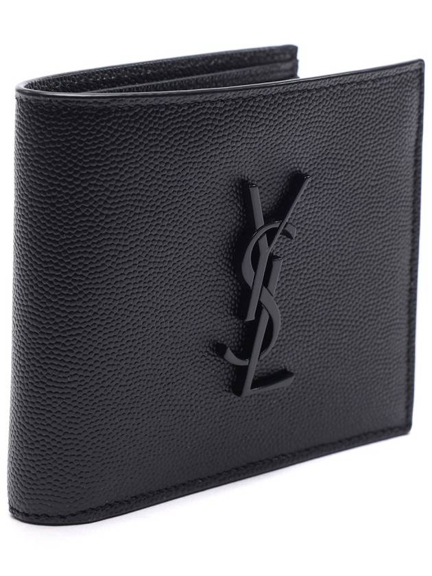 Cassandre  Leather Half Wallet Black - SAINT LAURENT - BALAAN 4