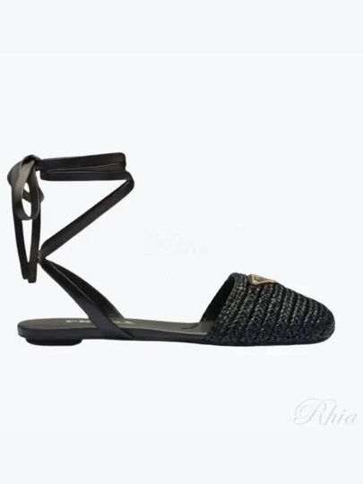 Crochet Flat Sandals Black - PRADA - BALAAN 2