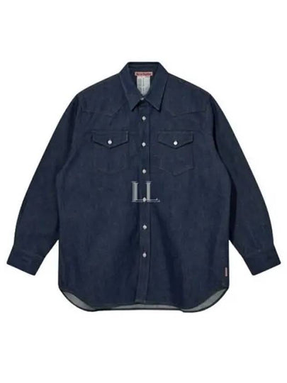 Button Up Denim Long Sleeve Shirt Blue - ACNE STUDIOS - BALAAN 2