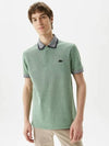 Regular Fit Striped Cotton Polo Shirt Green - LACOSTE - BALAAN 3