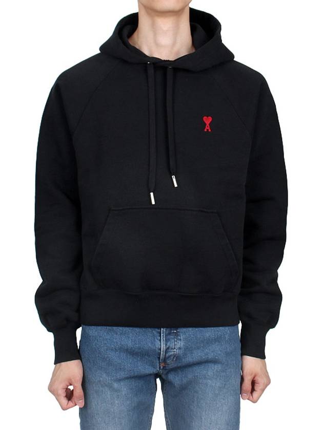 De Coeur Embroidered Logo Hoodie Black - AMI - BALAAN 3