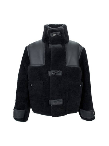 Sheepskin Mustang Duffle Jacket Black - HERMES - BALAAN 1