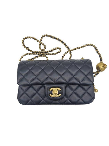 Classic New Mini Gold Ball Lambskin Cross Bag Black - CHANEL - BALAAN 1