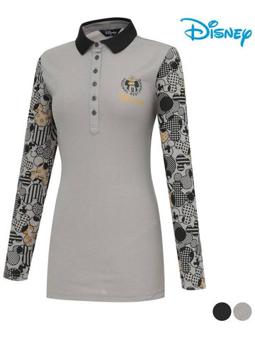 color combination printed long PK long sleeve collar t-shirt DL1LTS016 - DISNEY GOLF - BALAAN 1