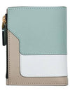 Color Block Leather Half Wallet Green - MARNI - BALAAN 3