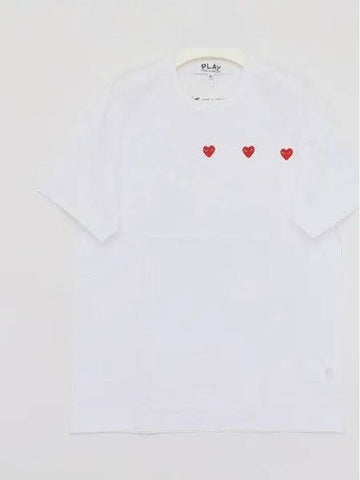 Triple Red Heart Short Sleeve Men s T Shirt P1T3373 WHITE 1043752 - COMME DES GARCONS - BALAAN 1