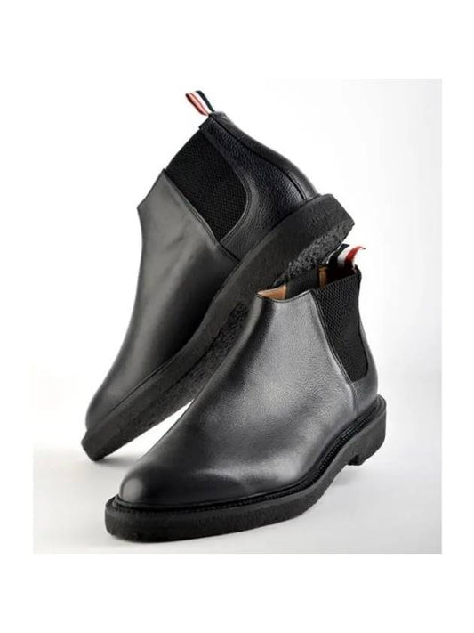 Pebble Grain Leather Crepe Sole Mid Top Chelsea Boots MFB224B 06257 001 - THOM BROWNE - BALAAN 2