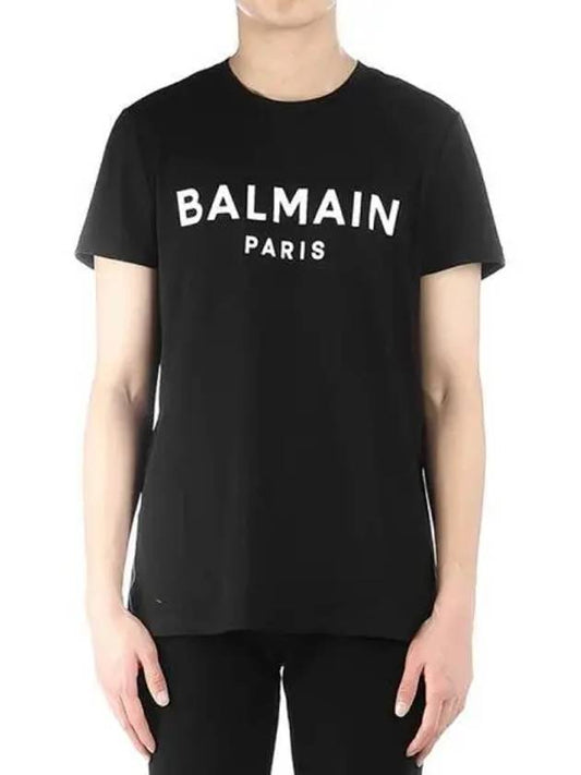 Logo Print Short Sleeve T-Shirt Black - BALMAIN - BALAAN 2