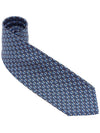 Bear Logo Print Silk Tie Marine - SALVATORE FERRAGAMO - BALAAN 3