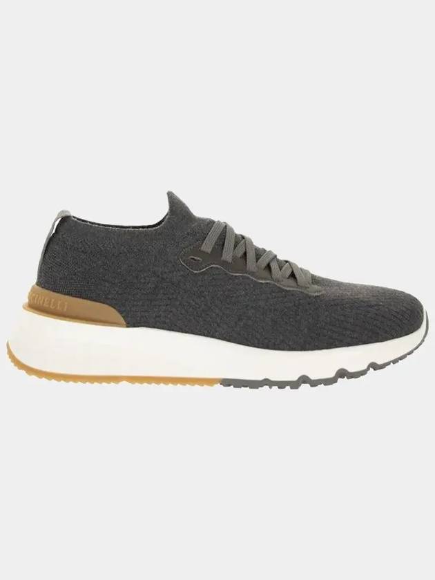 Knit Low Top Sneakers Grey - BRUNELLO CUCINELLI - BALAAN 2