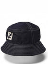 Logo Denim Bucket Hat Navy - FENDI - BALAAN 2