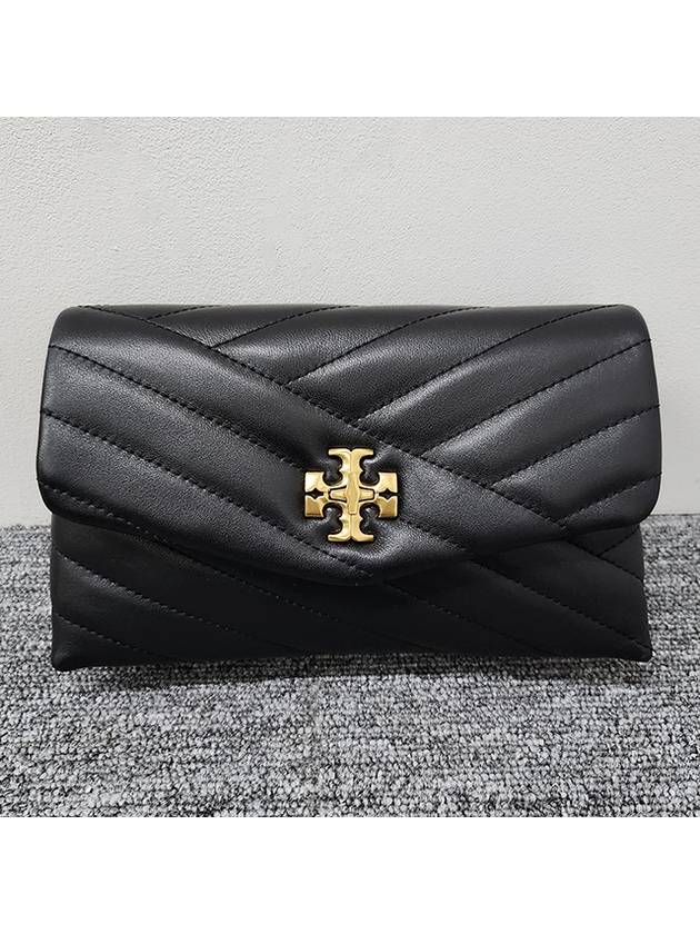 Kira Chevron Chain Long Wallet Black - TORY BURCH - BALAAN 4