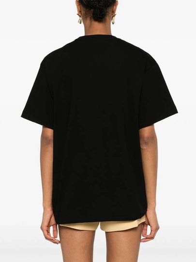 Web Print Cotton Short Sleeve T-Shirt Black - GUCCI - BALAAN 2