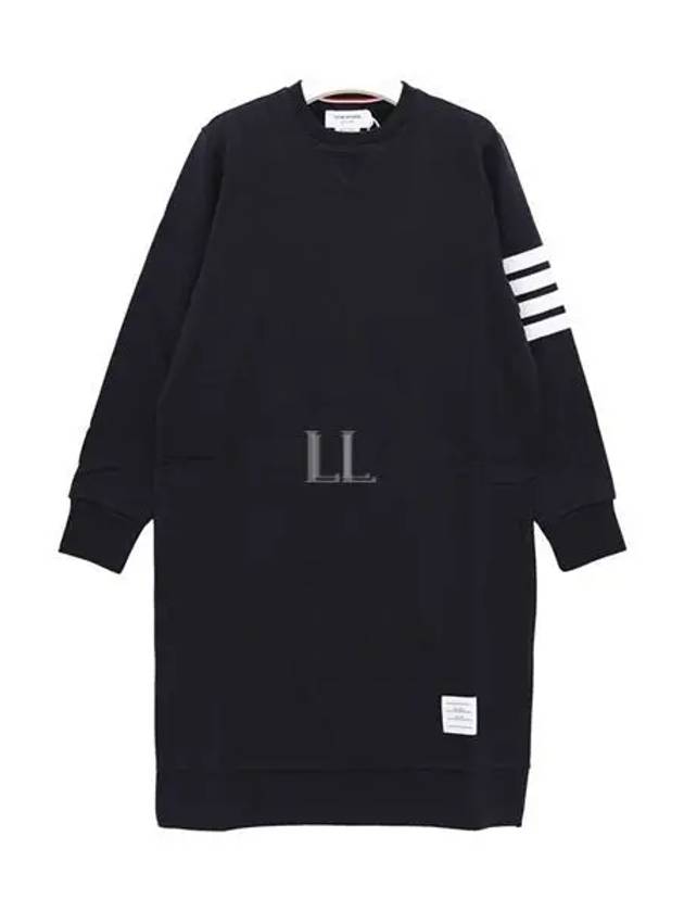 Classic Loopback 4-Bar Sweater Midi Dress Light Navy - THOM BROWNE - BALAAN 2