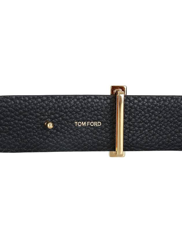 T Logo Reversible Leather Belt Black Brown - TOM FORD - BALAAN 7