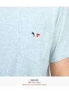 Tricolor Fox Patch Classic Pocket Short Sleeve T-Shirt Blue - MAISON KITSUNE - BALAAN 9