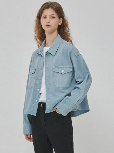 Denim Overfit Two Pocket Jacket Blue - RYUL+WAI: - BALAAN 1