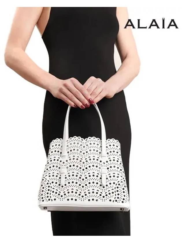 Mina 25 Wave Lux Calfskin Tote Bag White - ALAIA - BALAAN 9