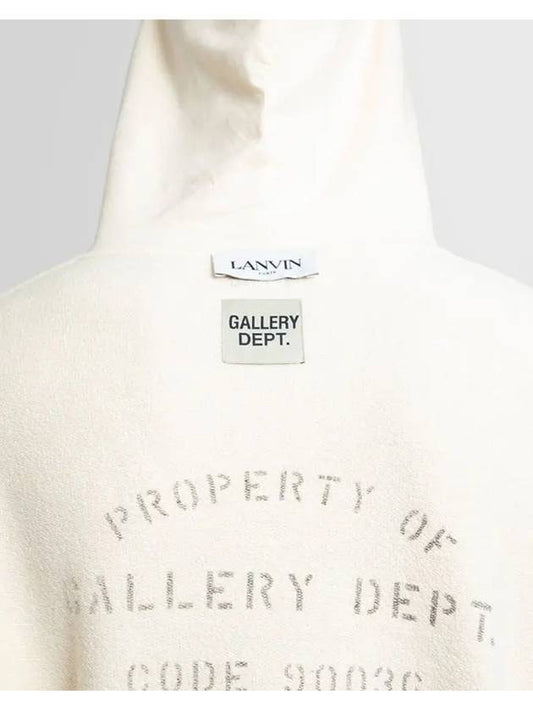 X Gallery Department Men's Logo Embroidered Bookle Hooded Sweatshirt Ivory HOG003 - LANVIN - BALAAN 2