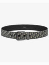 Micro Oblique Jacquard Belt Black Beige - DIOR - BALAAN 2