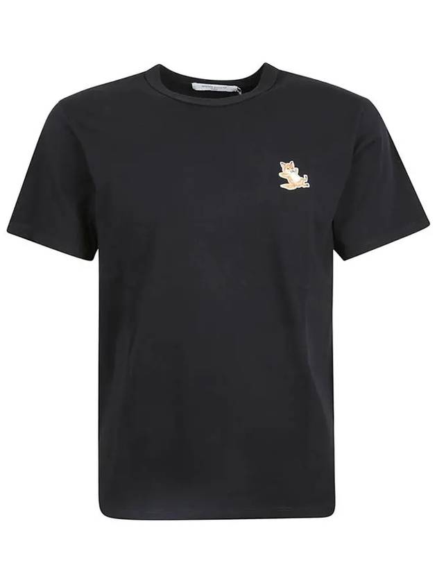 Chillax Fox Patch Classic Short Sleeve T-Shirt Black - MAISON KITSUNE - BALAAN 3