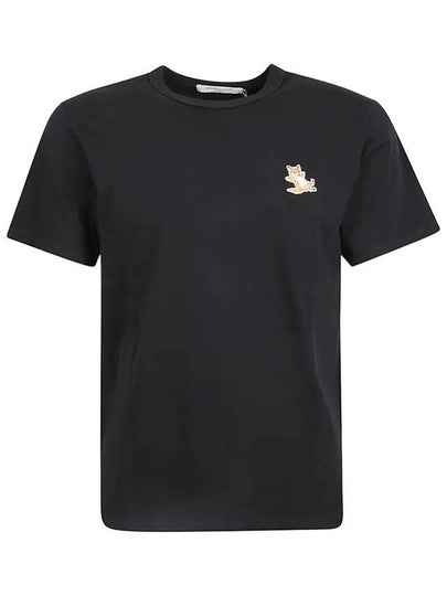 Chillax Fox Patch Classic Short Sleeve T-Shirt Black - MAISON KITSUNE - BALAAN 2