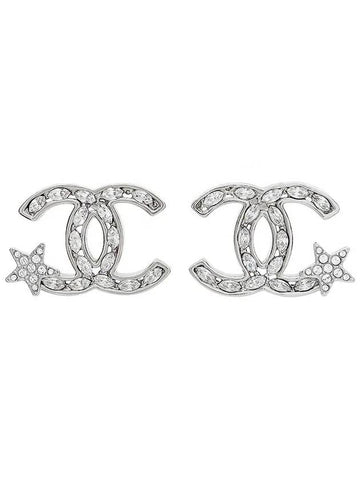 20P Star CC Logo Earrings Silver 4ET0664 - CHANEL - BALAAN 1