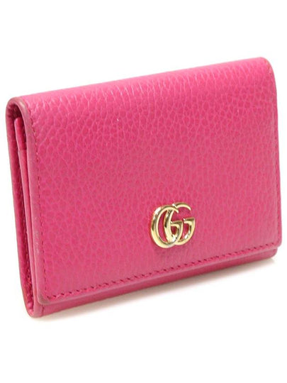 474748 Pink gold plated GG Marmont card case wallet - GUCCI - BALAAN 2