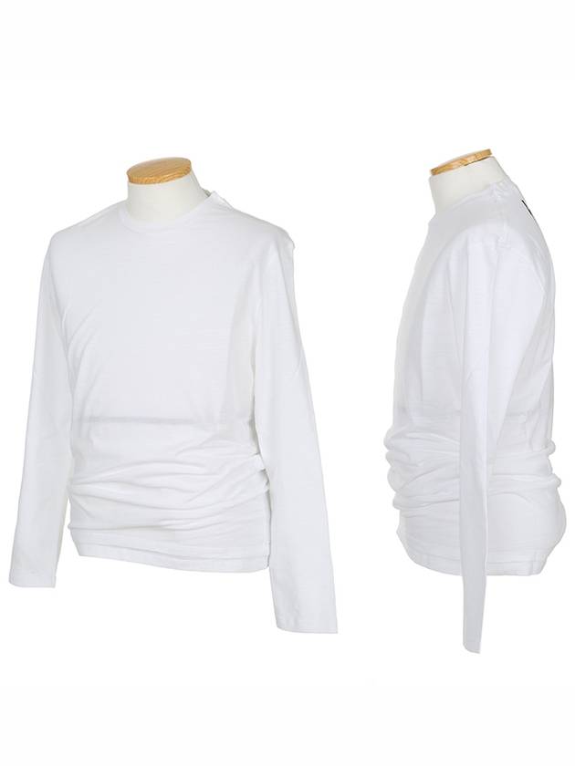 Unisex PBJT63S A504S 03 Long sleeve straight tee White lightning Slim regular - NEIL BARRETT - BALAAN 2