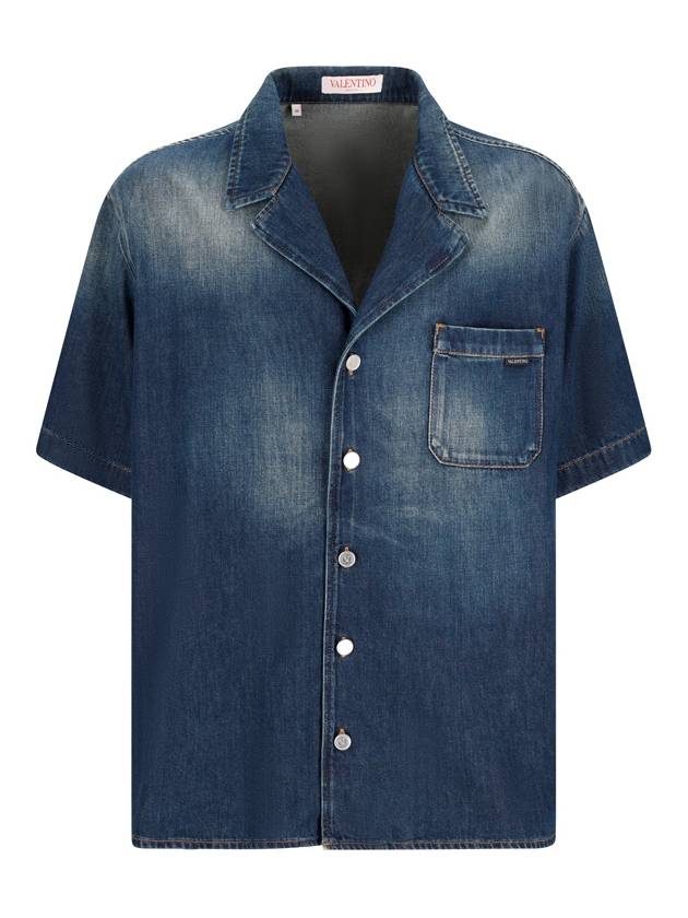 Garavani Denim Short Sleeve Shirt Blue - VALENTINO - BALAAN 2