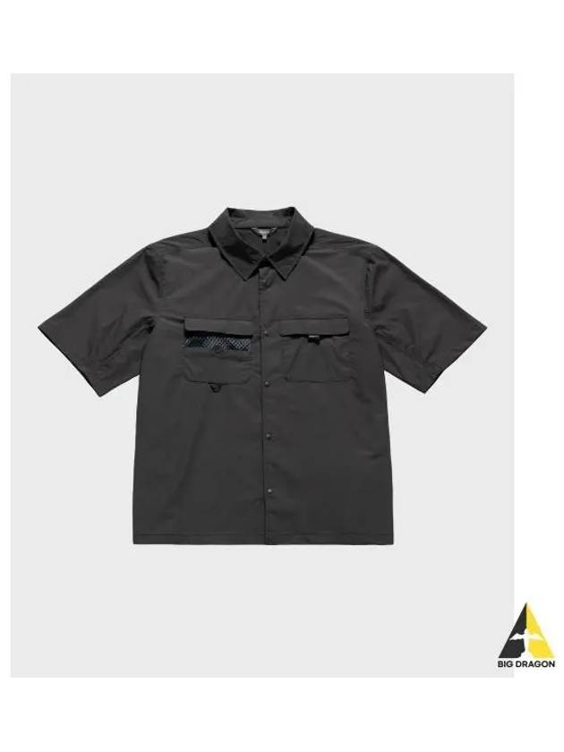 MERRELL MEN Life Mesh Patch Short Sleeve Shirt CHARCOAL - MERRYMOTIVE - BALAAN 1