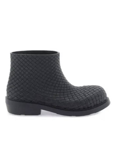 Fireman Intrecciato Leather Ankle Boots Black - BOTTEGA VENETA - BALAAN 2