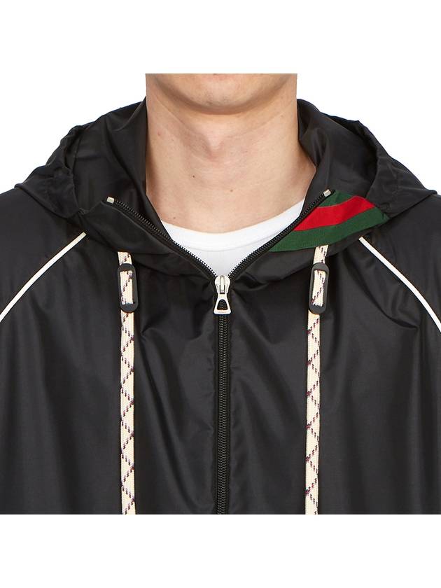 Nylon Satin Jacket Black - GUCCI - BALAAN 9