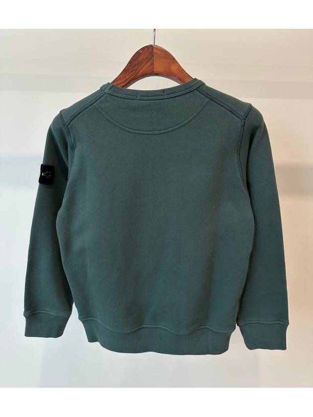 Kids Wappen Patch Organic Cotton Fleece Sweatshirt Green - STONE ISLAND - BALAAN 5