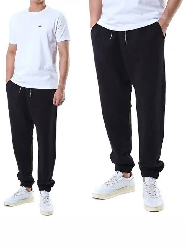 Logo Classic Drawstring Cotton Track Pants Black - VIVIENNE WESTWOOD - BALAAN 2