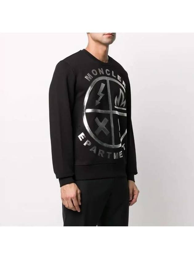 Metallic Logo Sweatshirt Black - MONCLER - BALAAN 8