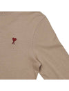 Chain Stitch Heart Logo Long Sleeve T-Shirt Champagne - AMI - BALAAN 5