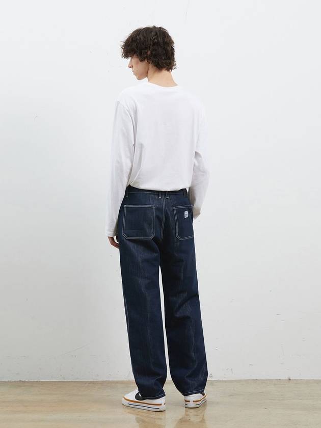 Denim diagonal pocket wide glow pants navy - CORK - BALAAN 3