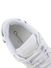 One Oblique Perforated Calfskin Low Top Sneakers White Green - DIOR - BALAAN 8