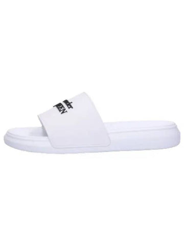 Full Slide White Black Slippers - ALEXANDER MCQUEEN - BALAAN 1