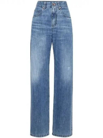 Back logo patch denim pants 271649 - BRUNELLO CUCINELLI - BALAAN 1