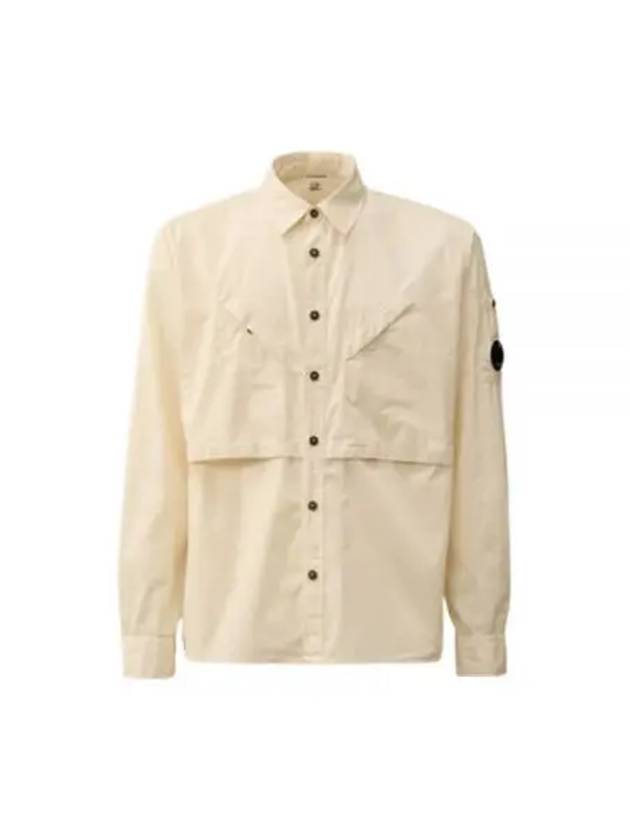 Cotton Rip Stop Pocket Long Sleeve Shirt Beige - CP COMPANY - BALAAN 2