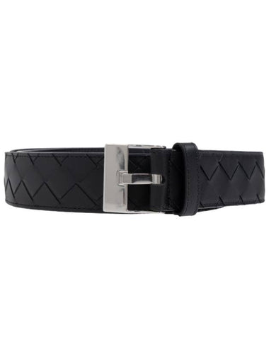 Intrecciato leather belt black - BOTTEGA VENETA - BALAAN 1