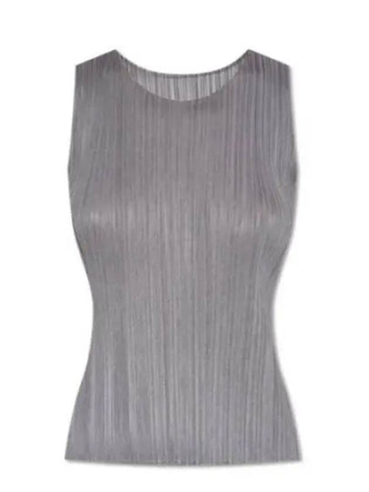 Women's Pleated Basic Sleeveless Grey - ISSEY MIYAKE - BALAAN 2