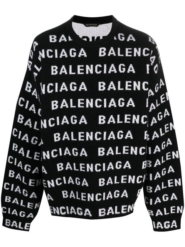 All-Over Logo Sweatshirt Black - BALENCIAGA - BALAAN 7