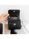 Women's Gold Vanity Retro Lambskin Chain Mini Bag Black - CHANEL - BALAAN.