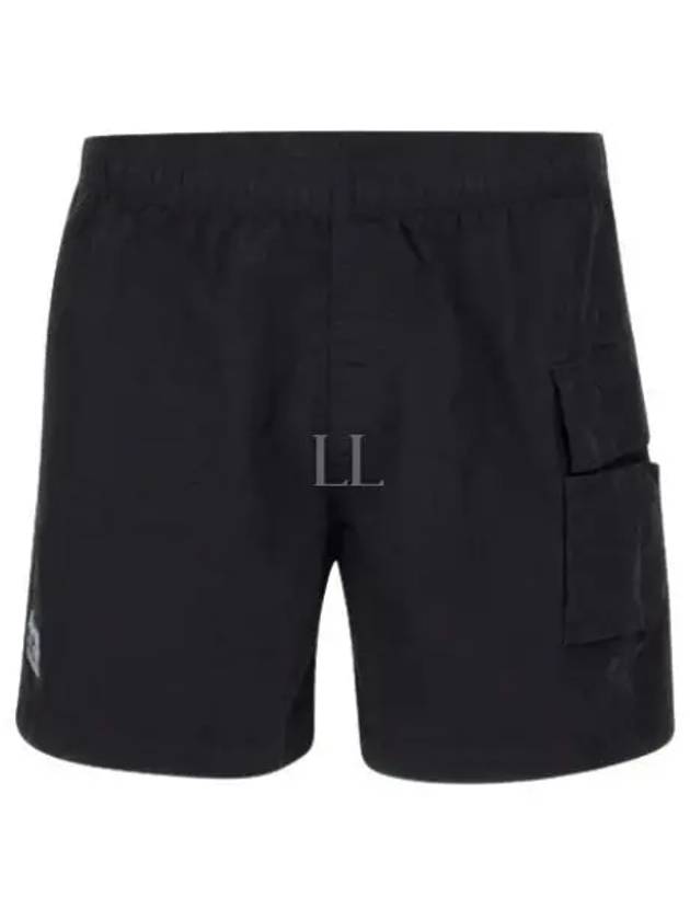 Flat Nylon Logo Patch Utility Swim Shorts Black - CP COMPANY - BALAAN 2