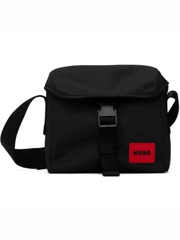 Hugo Boss logo patch buckle strap twill messenger cross bag black 50522322 001 - HUGO BOSS - BALAAN 1