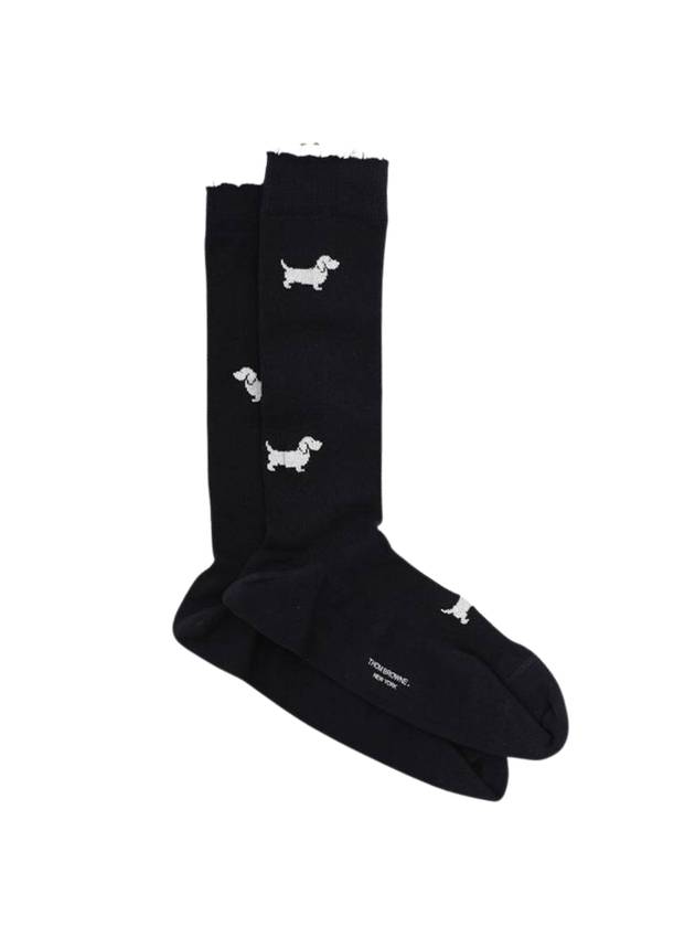 Hector Motif Scalloped Edge Socks Navy - THOM BROWNE - BALAAN 1